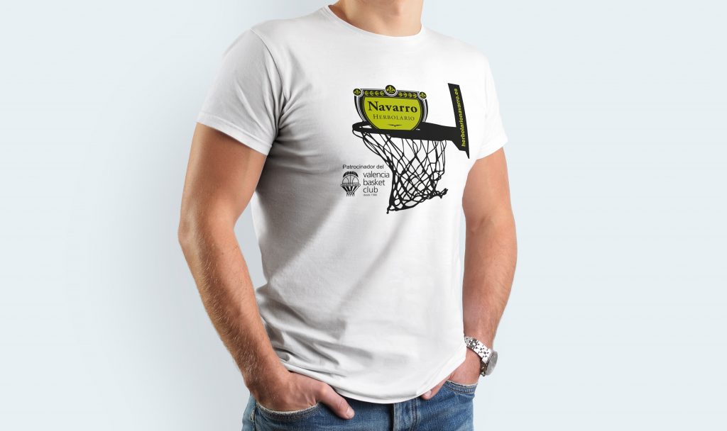 Camiseta de algodón personalizada mediante serigrafía a dos tintas